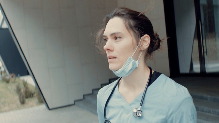 Porträt einer erschöpften Krankenschwester